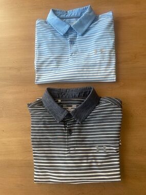 Under Amour large Men’s Striped Polo Duo - Light Blue & Navy